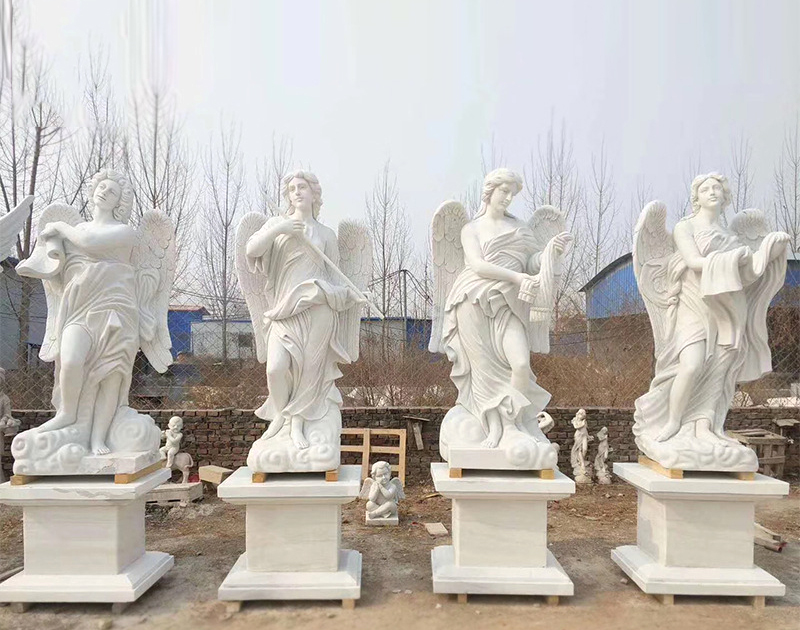 西方人物雕塑汉白玉天使塑像